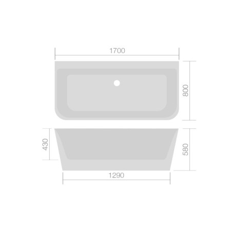 Frontline Compact 1700 x 700mm Shower Bath with Panel and Screen